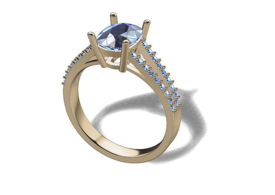Ring solitare 3D print model_1