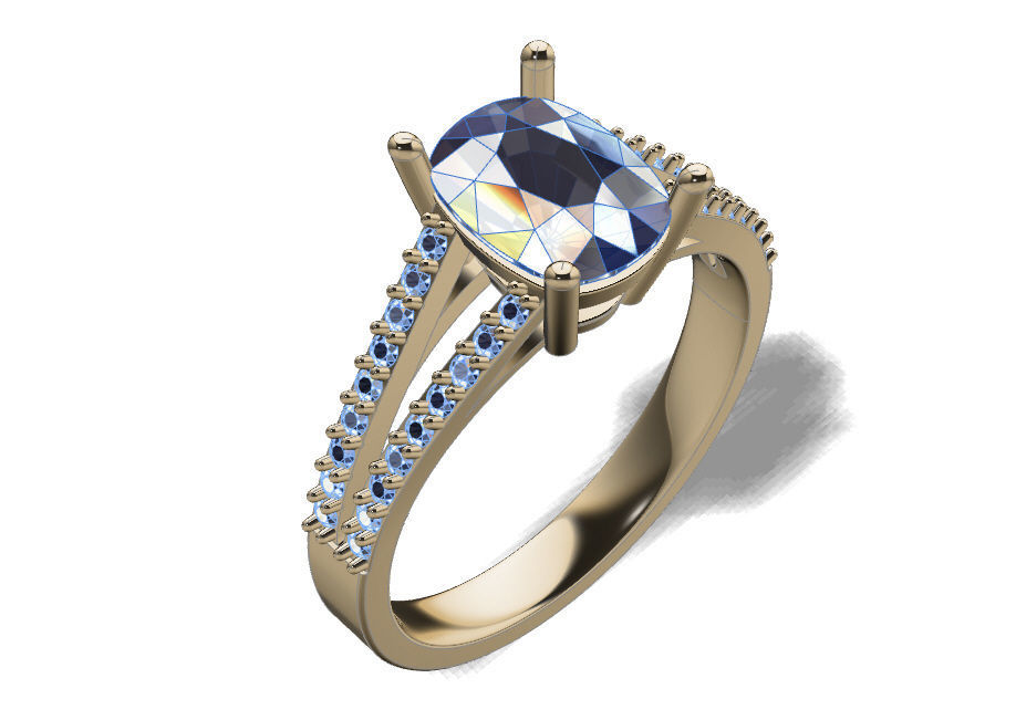 Ring solitare 3D print model_3