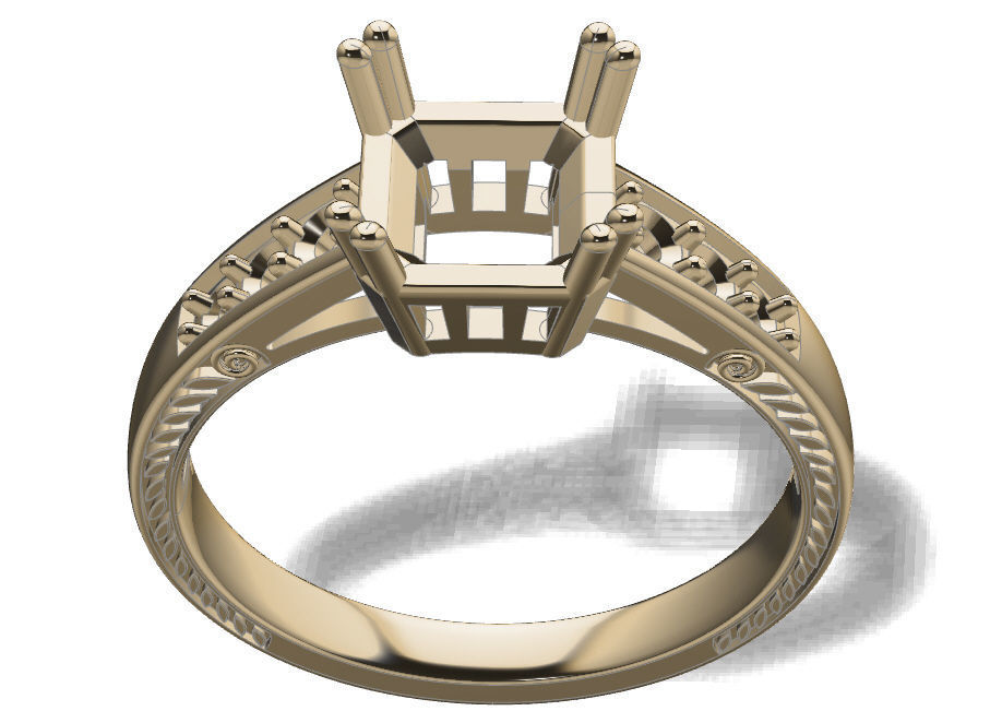 Ring solitare 3D print model_4