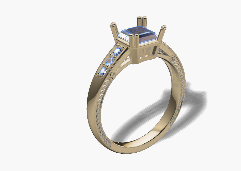 Ring solitare 3D print model_5