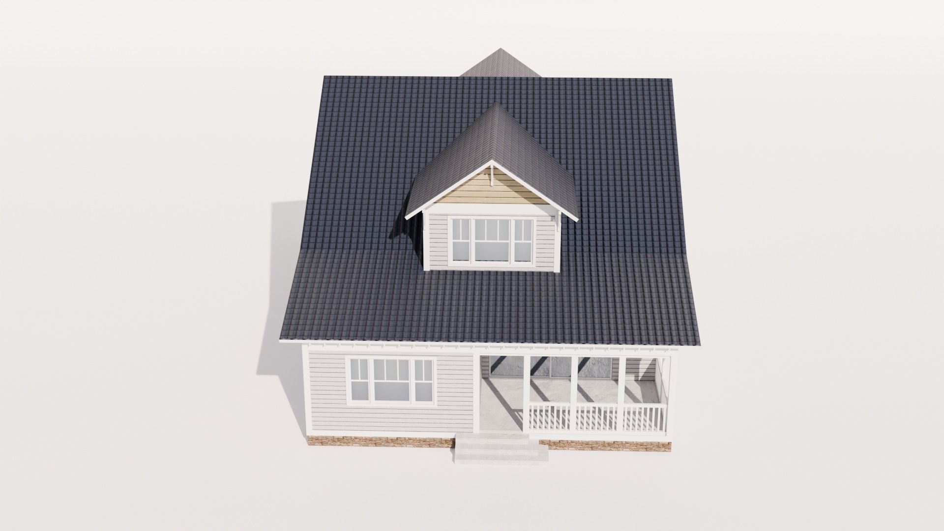 Craftsman Style House Low-poly 3D model_4