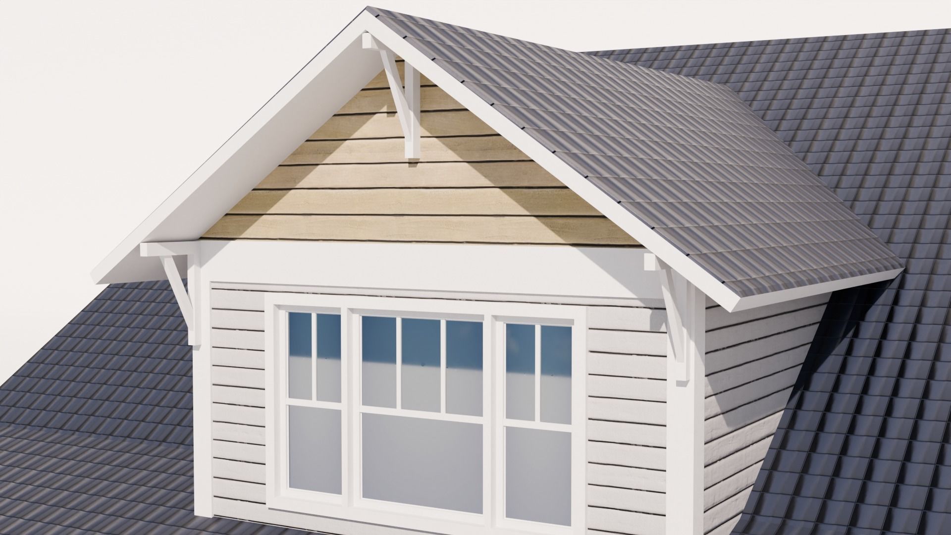 Craftsman Style House Low-poly 3D model_10