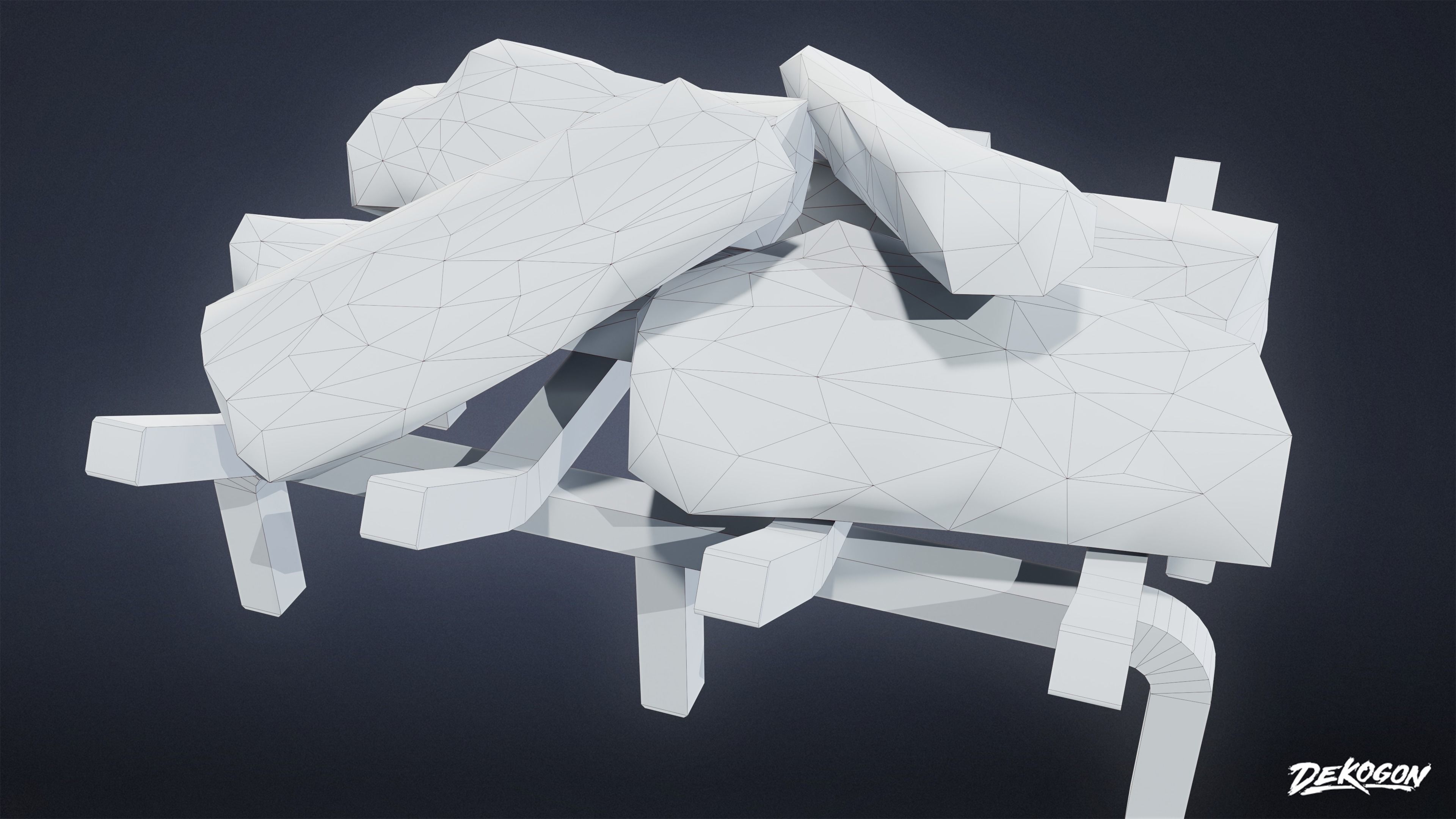 SUBURBS - Fireplace 19 - LOW POLY AND NANITE Low-poly 3D model_7
