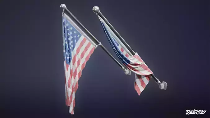 SUBURBS - Flag Mount 01 - LOW POLY AND NANITE