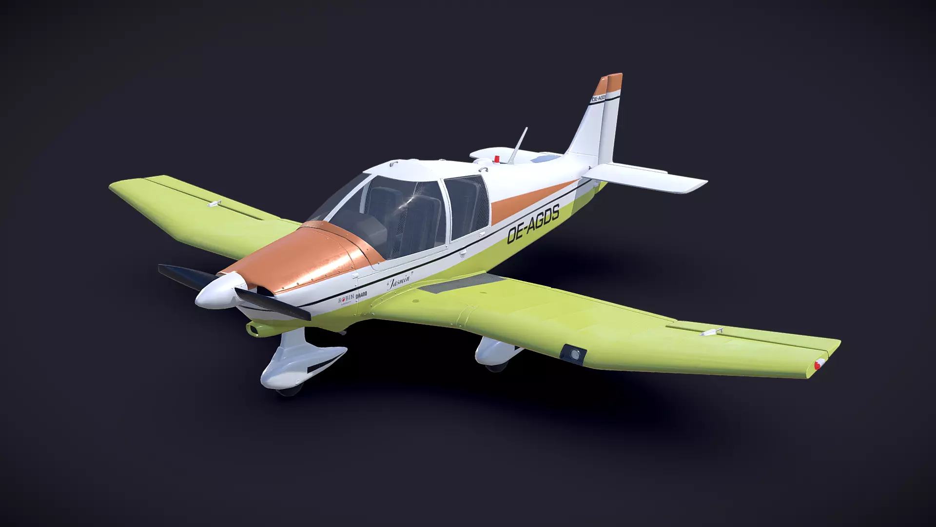 Robin Dr 400 - Civil Aircraft Low-poly 3D model_0