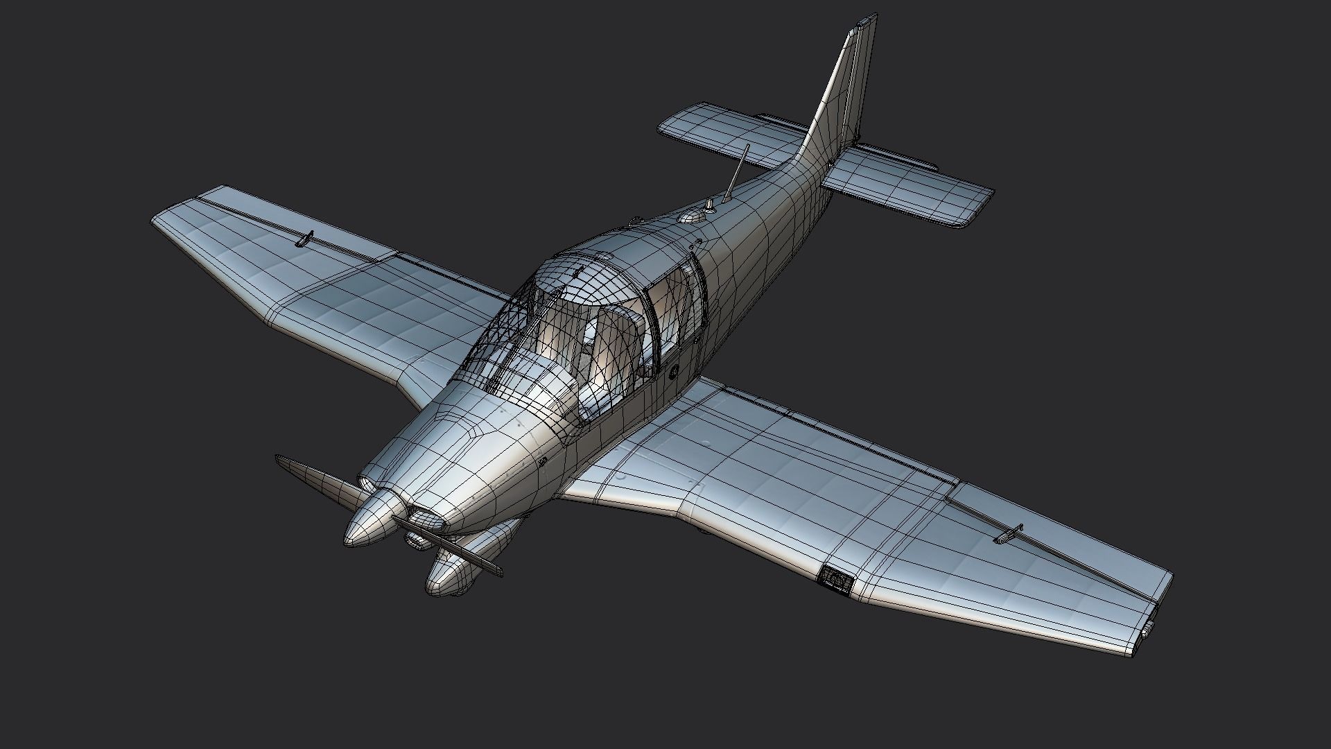 Robin Dr 400 - Civil Aircraft Low-poly 3D model_6