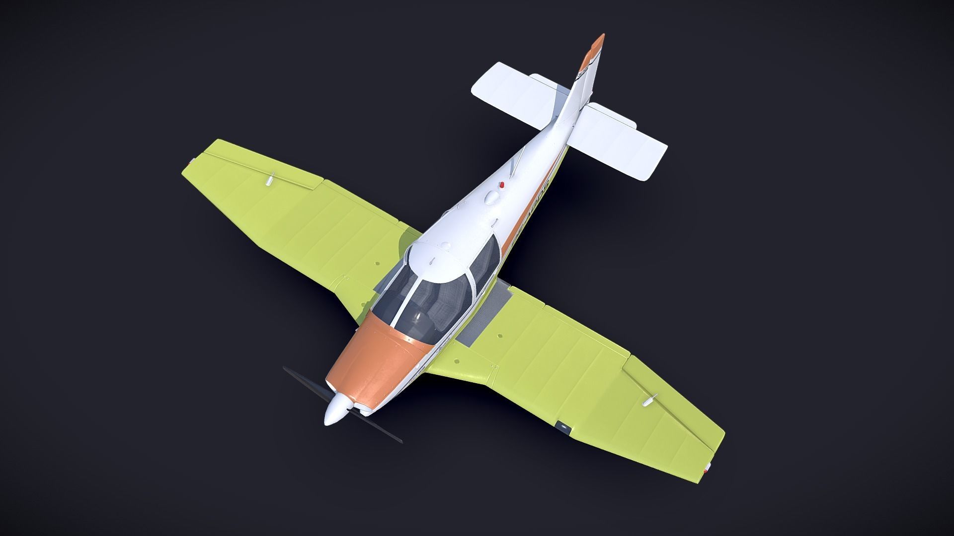 Robin Dr 400 - Civil Aircraft Low-poly 3D model_3