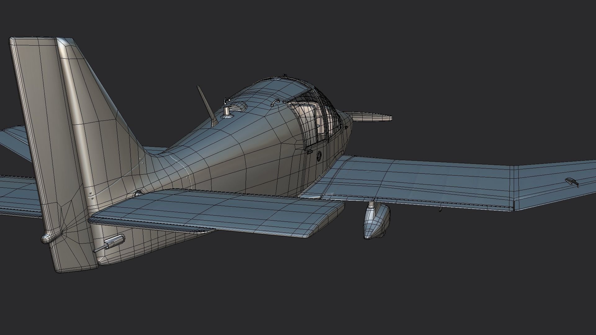 Robin Dr 400 - Civil Aircraft Low-poly 3D model_9