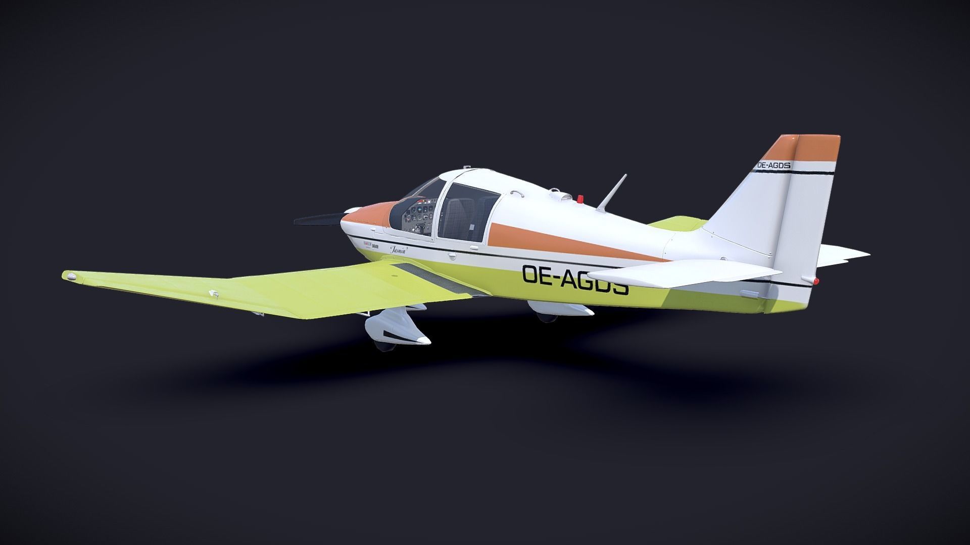 Robin Dr 400 - Civil Aircraft Low-poly 3D model_2