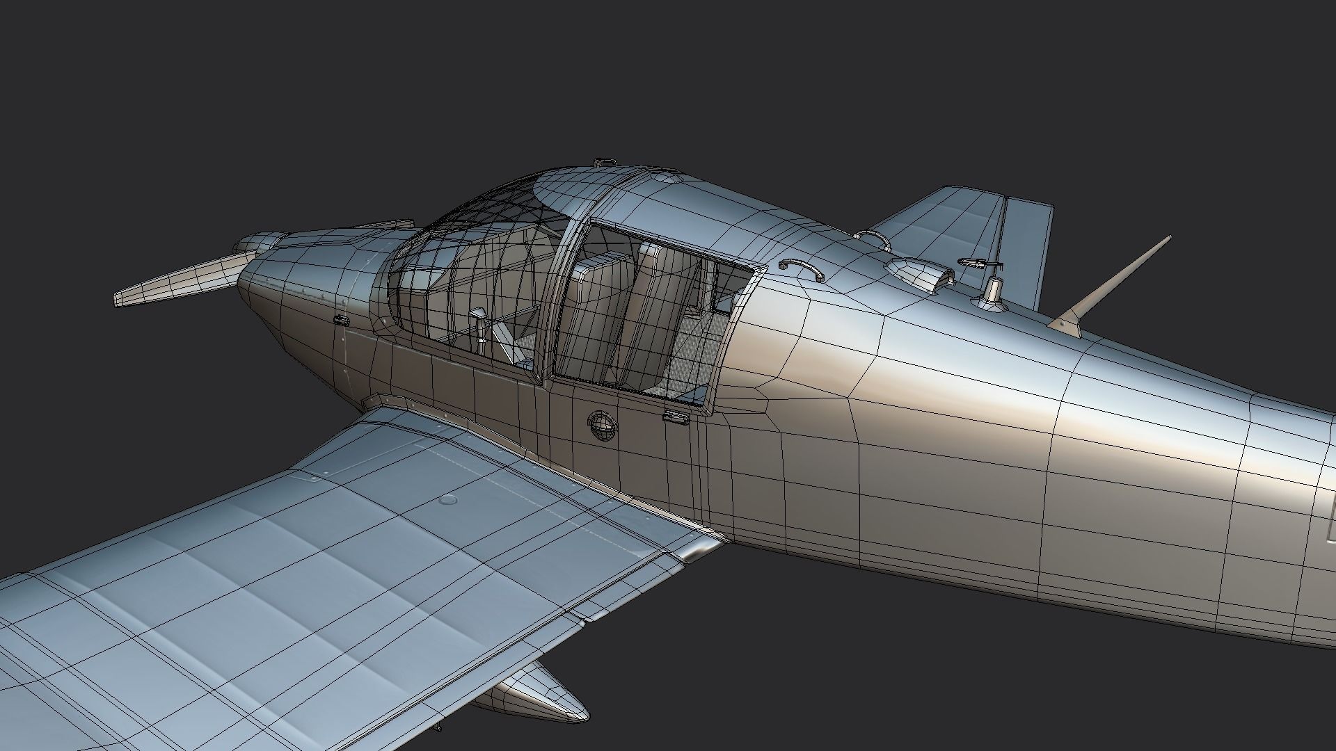 Robin Dr 400 - Civil Aircraft Low-poly 3D model_8