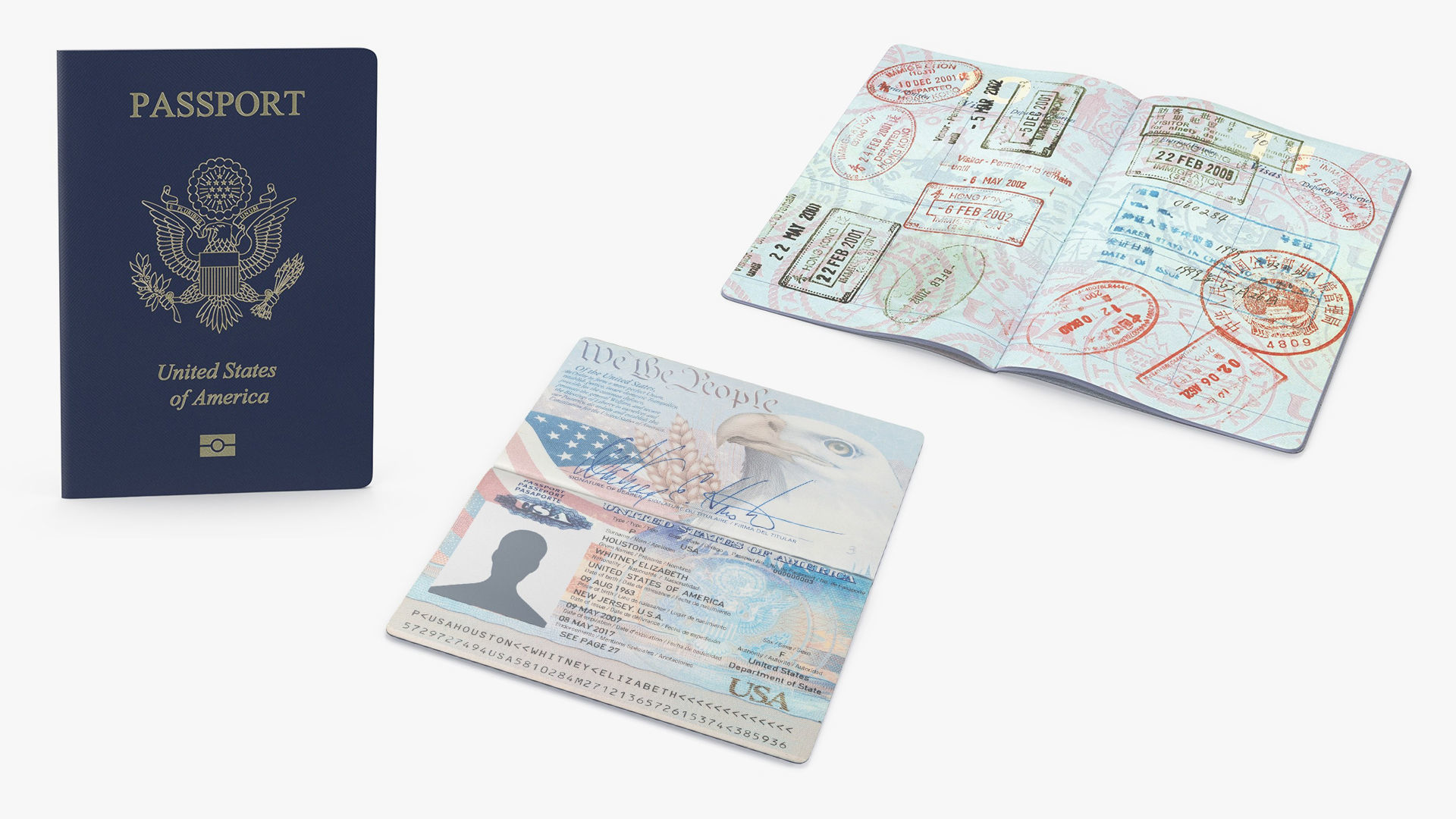 USA Passports Collection 3D Model Pack