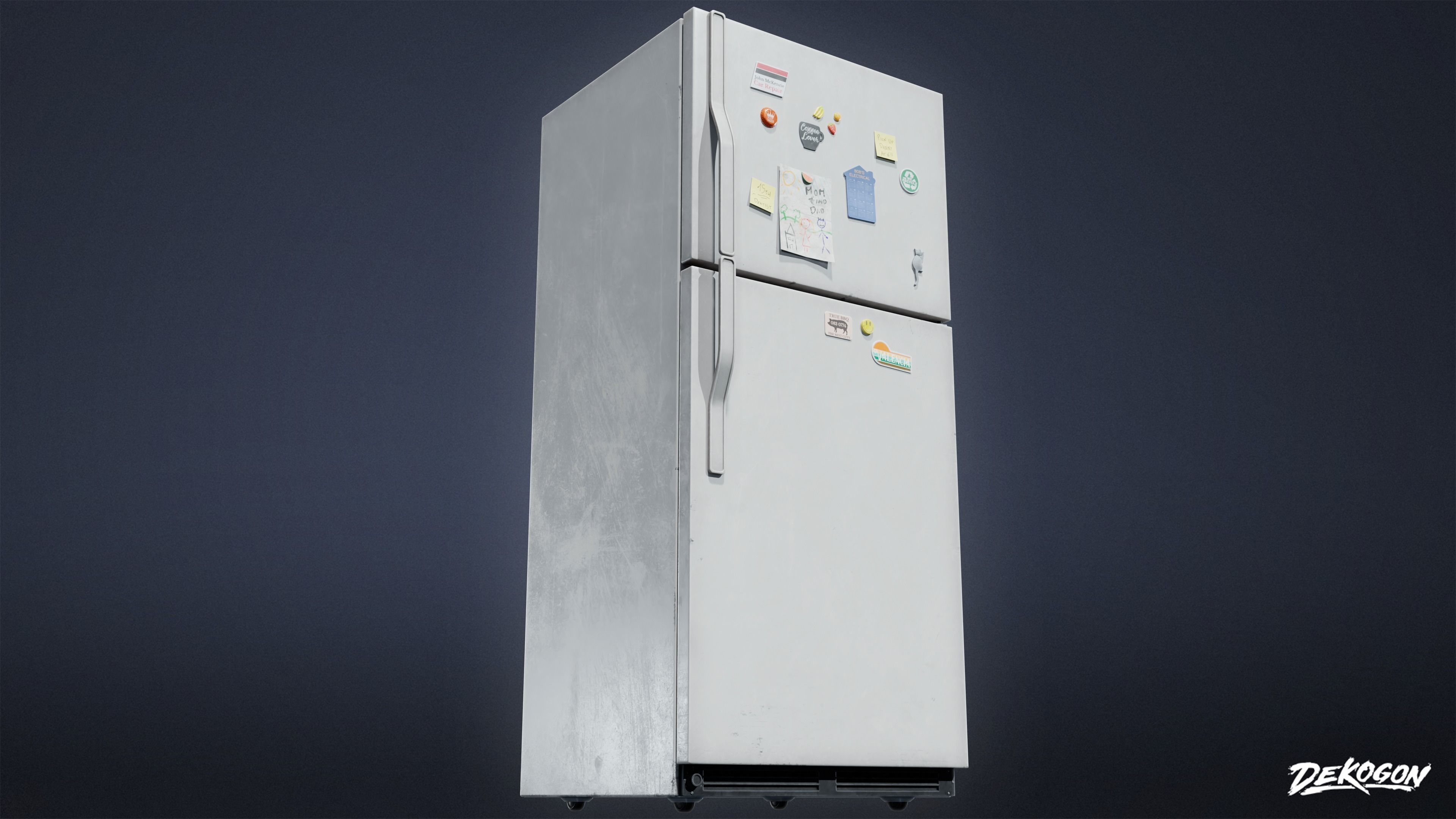 SUBURBS - Fridge 01 - LOW POLY AND NANITE Low-poly 3D model_6