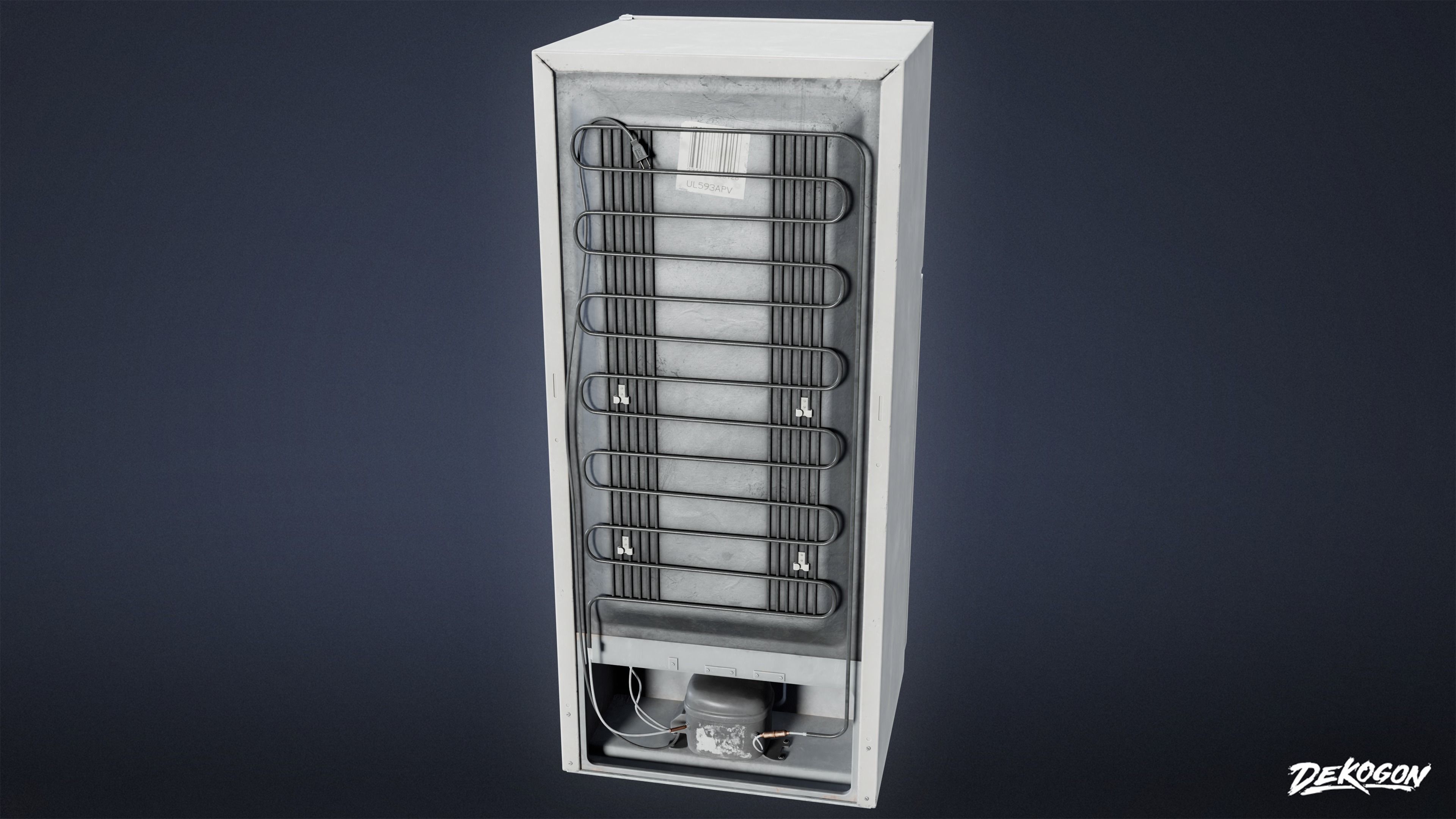 SUBURBS - Fridge 01 - LOW POLY AND NANITE Low-poly 3D model_3