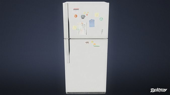 SUBURBS - Fridge 01 - LOW POLY AND NANITE Low-poly 3D model