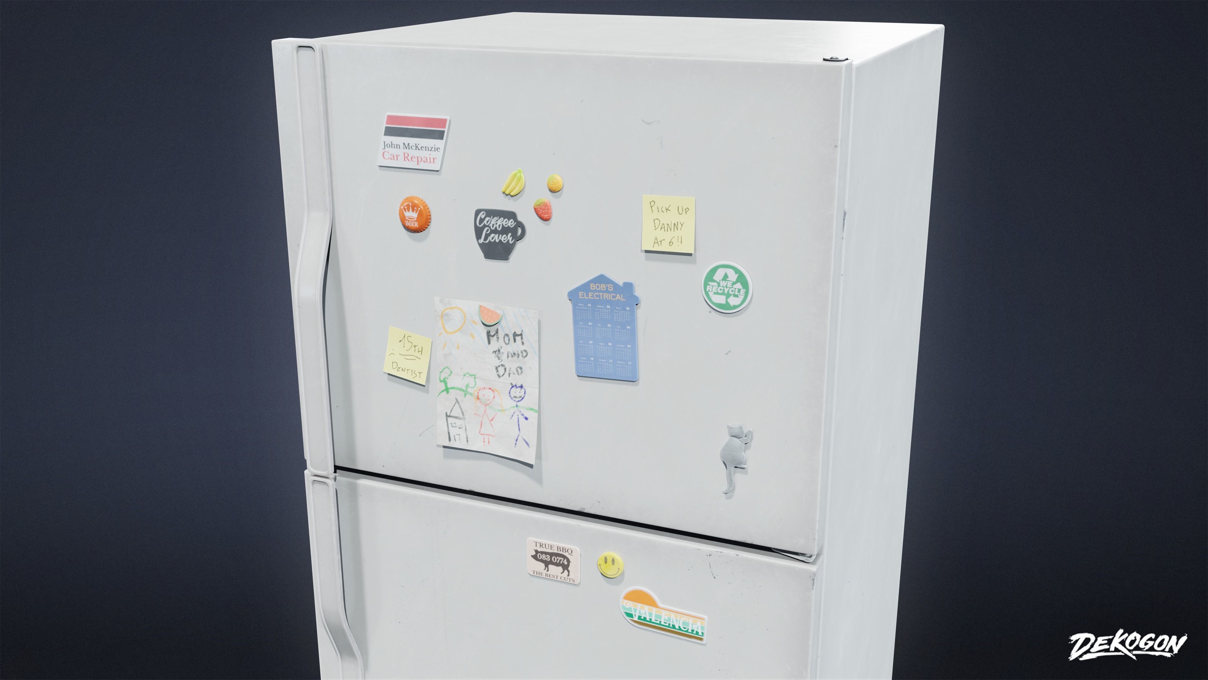 SUBURBS - Fridge 01 - LOW POLY AND NANITE Low-poly 3D model_5