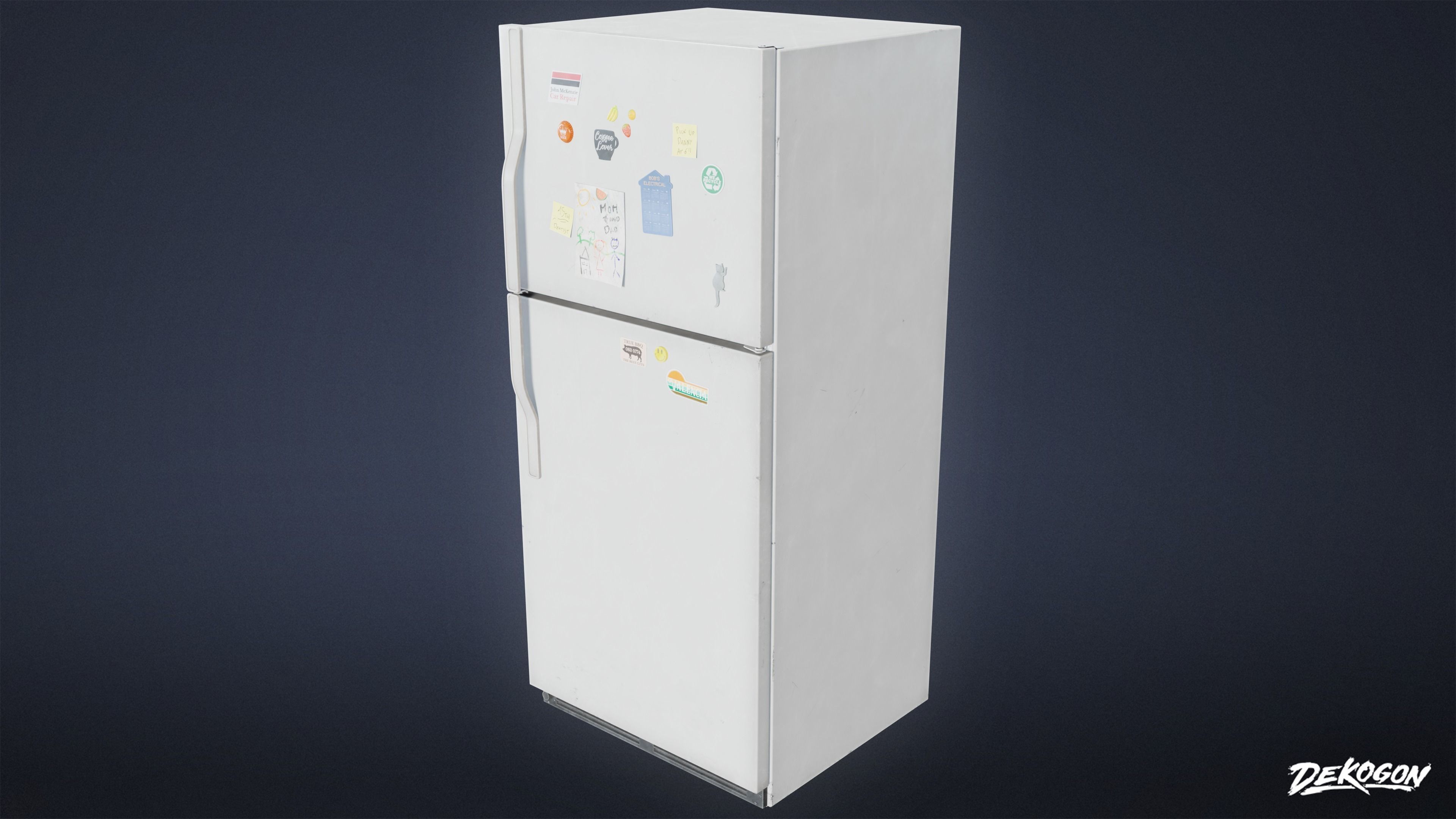 SUBURBS - Fridge 01 - LOW POLY AND NANITE Low-poly 3D model_1