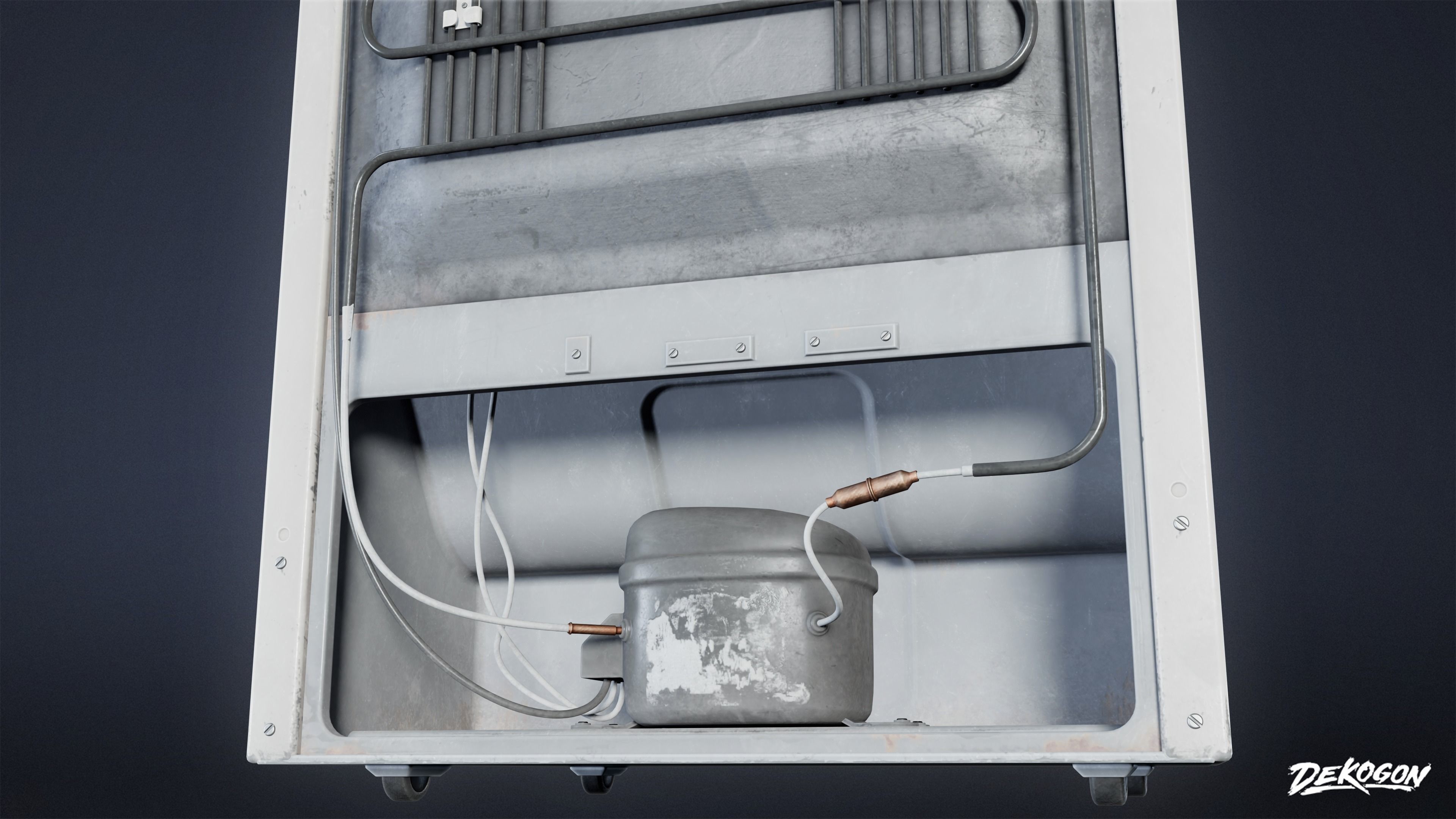 SUBURBS - Fridge 01 - LOW POLY AND NANITE Low-poly 3D model_4