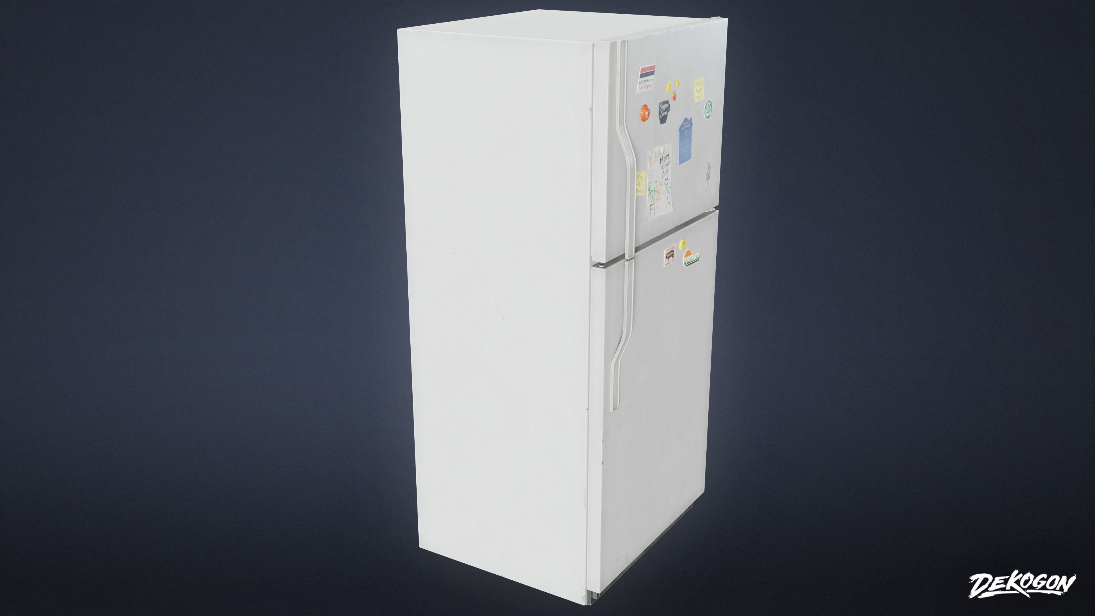SUBURBS - Fridge 01 - LOW POLY AND NANITE Low-poly 3D model_2