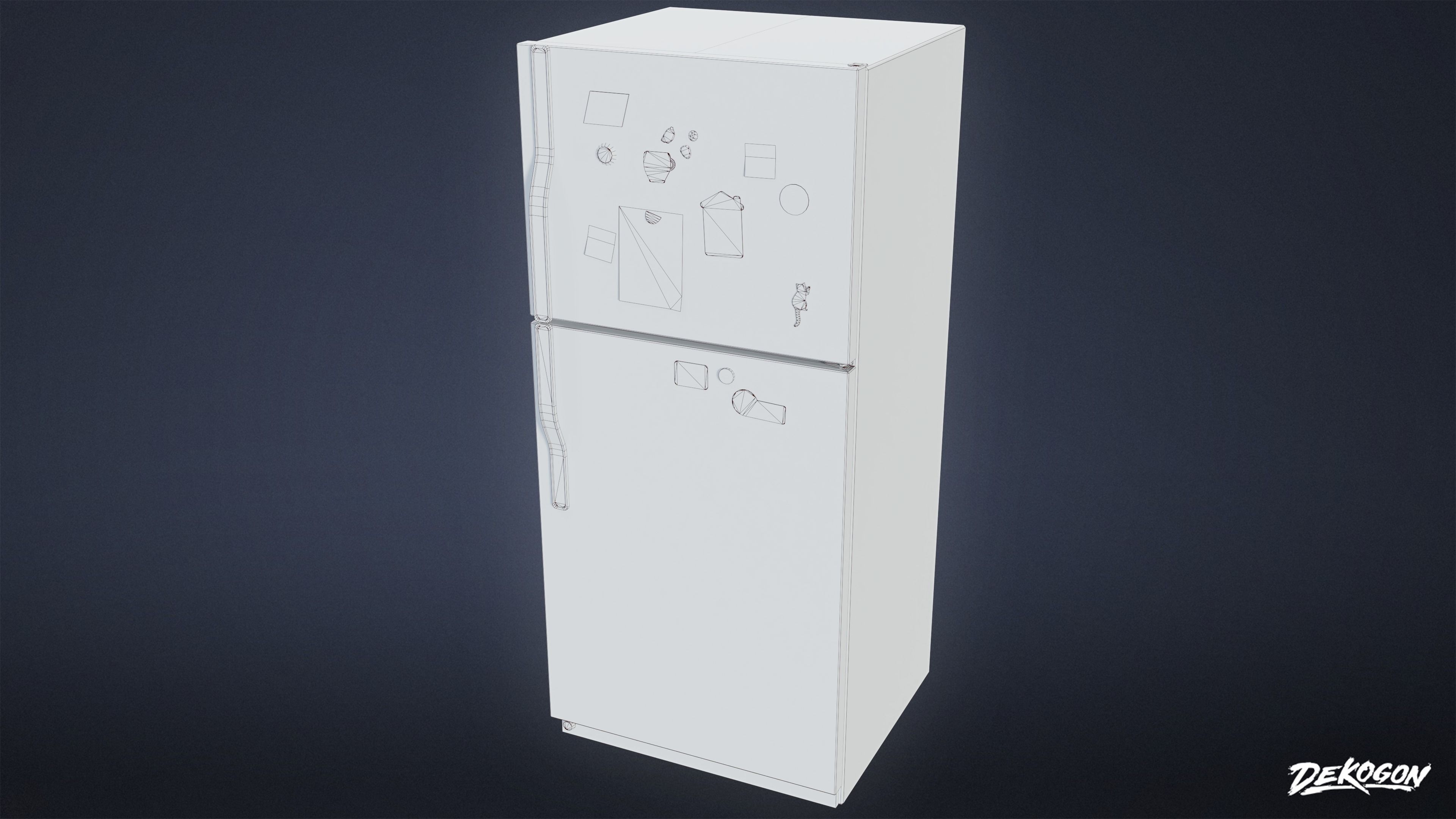 SUBURBS - Fridge 01 - LOW POLY AND NANITE Low-poly 3D model_9