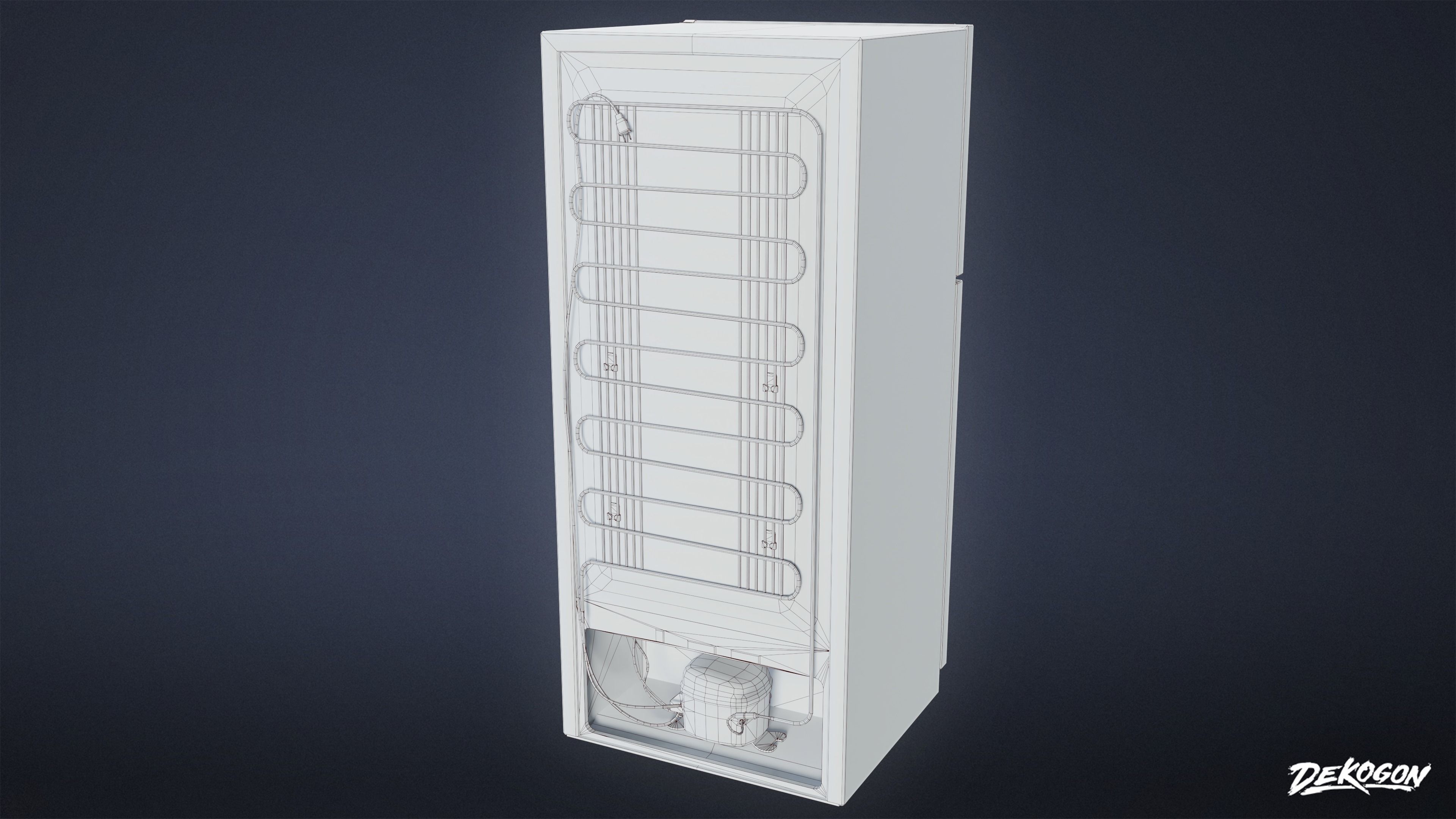 SUBURBS - Fridge 01 - LOW POLY AND NANITE Low-poly 3D model_7