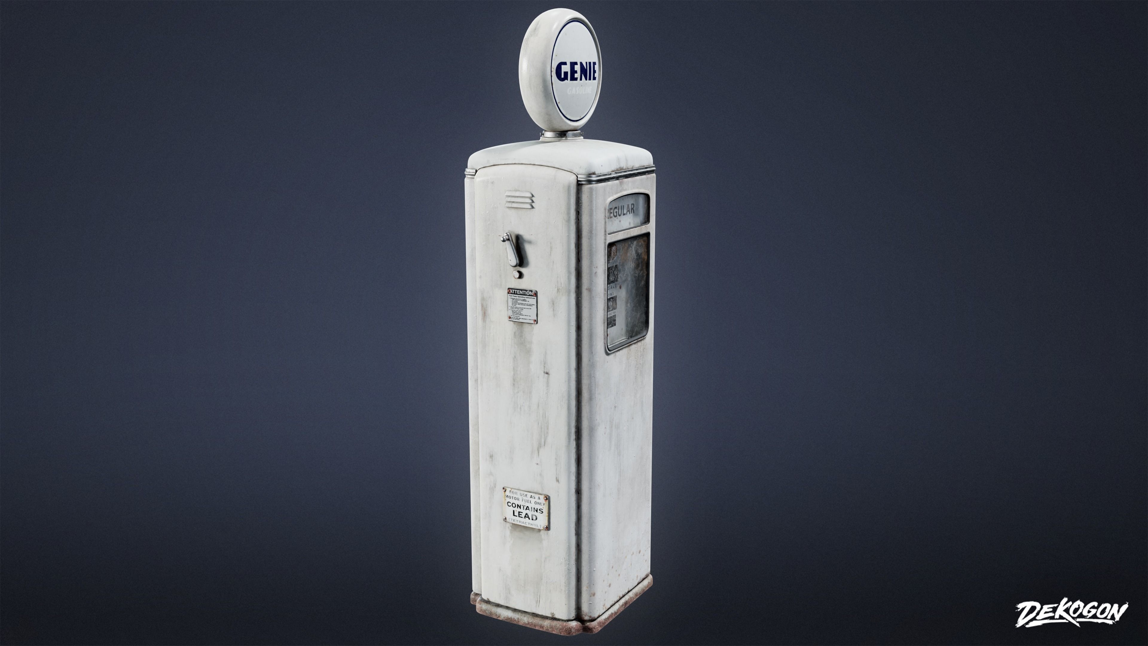 SUBURBS - Gas Pump 01 - LOW POLY AND NANITE Low-poly 3D model_4