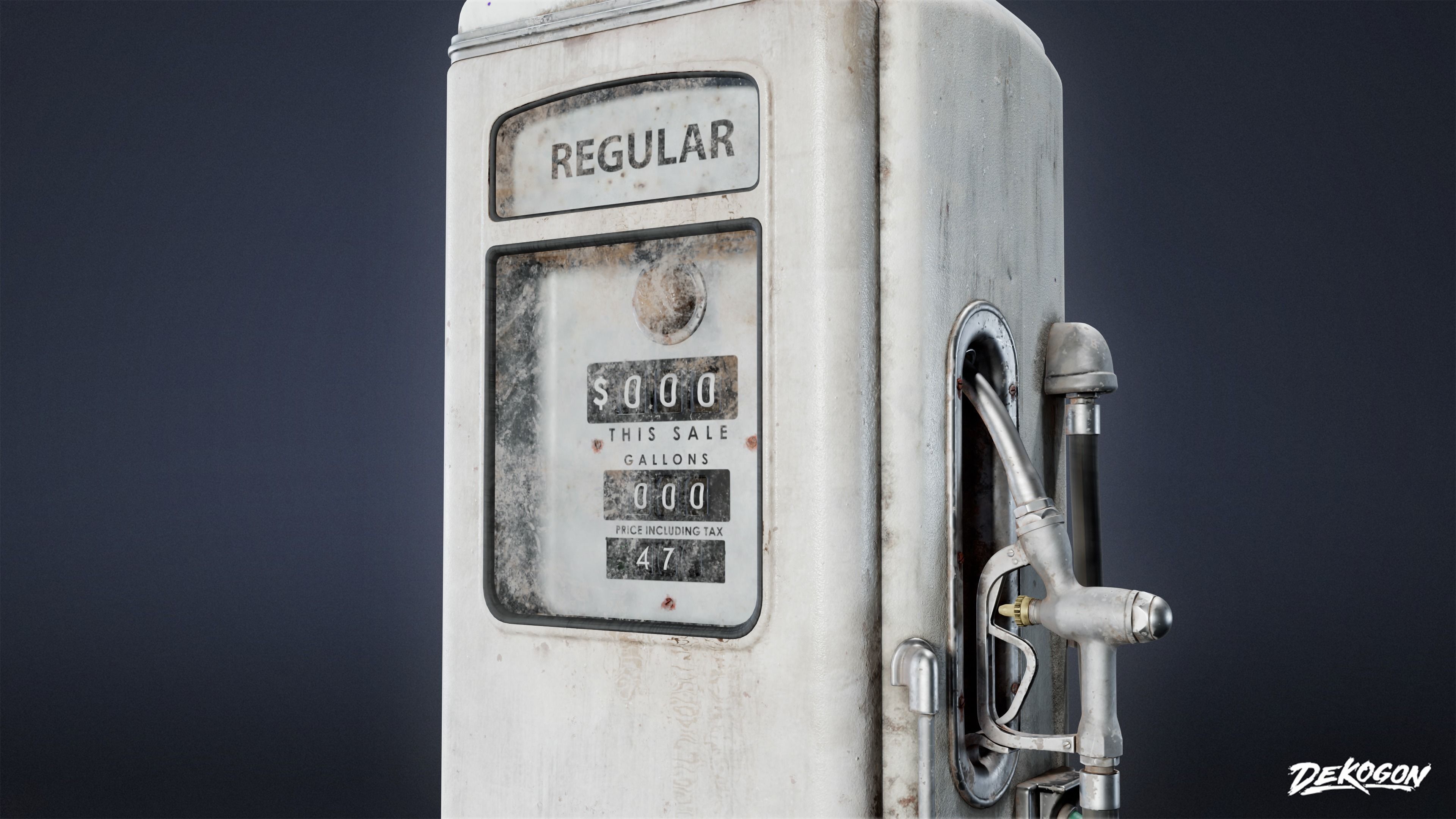 SUBURBS - Gas Pump 01 - LOW POLY AND NANITE Low-poly 3D model_6