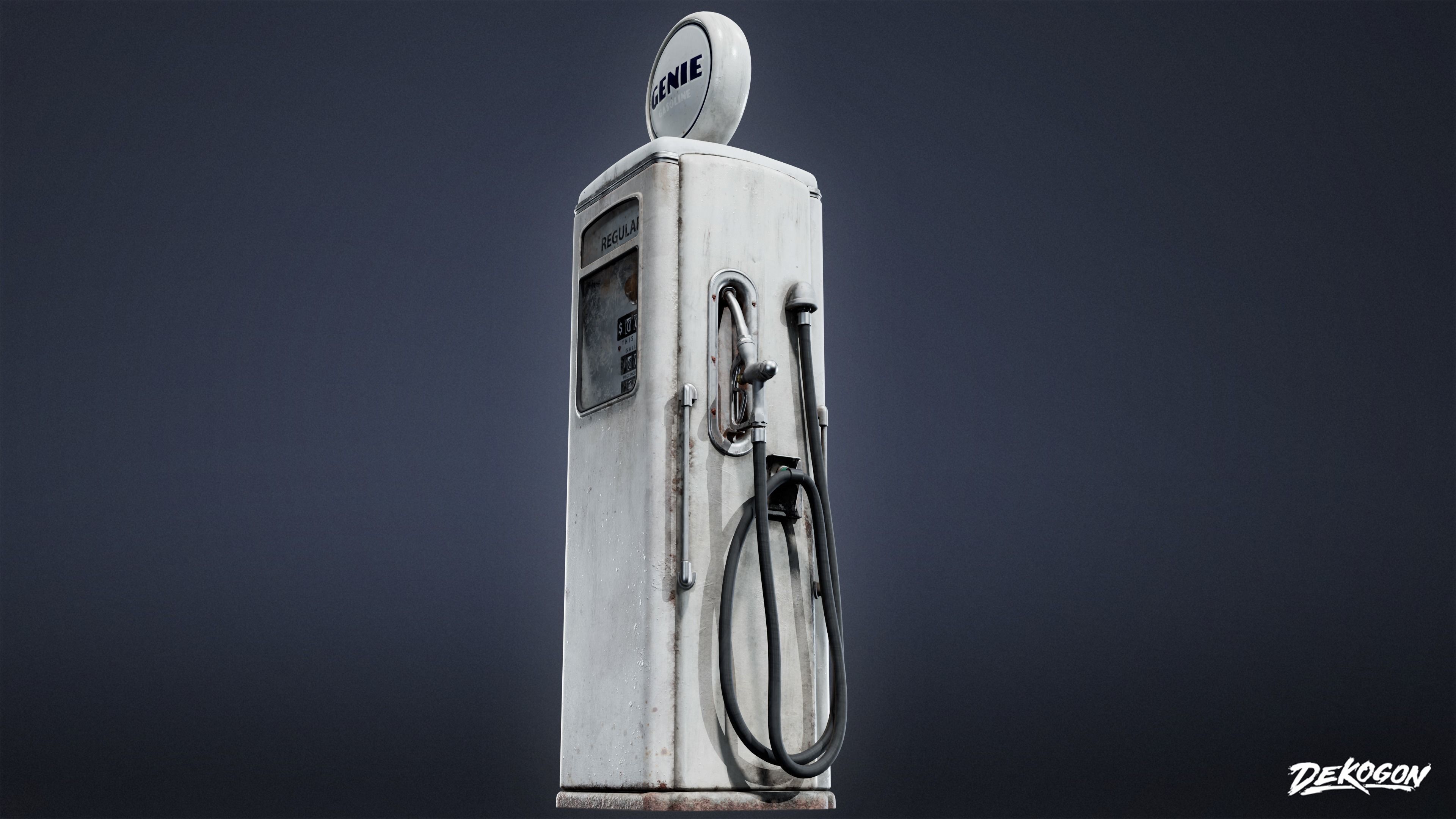 SUBURBS - Gas Pump 01 - LOW POLY AND NANITE Low-poly 3D model_5