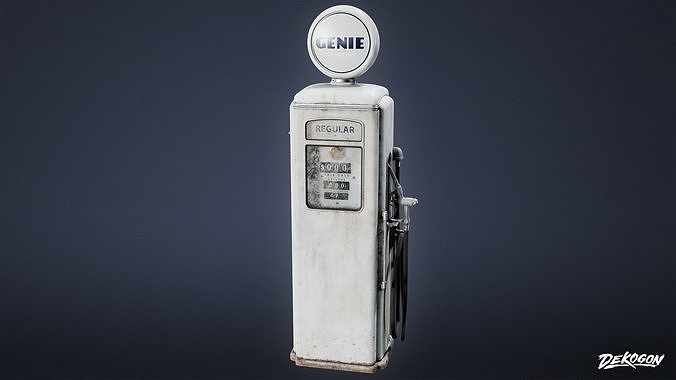 SUBURBS - Gas Pump 01 - LOW POLY AND NANITE Low-poly 3D model