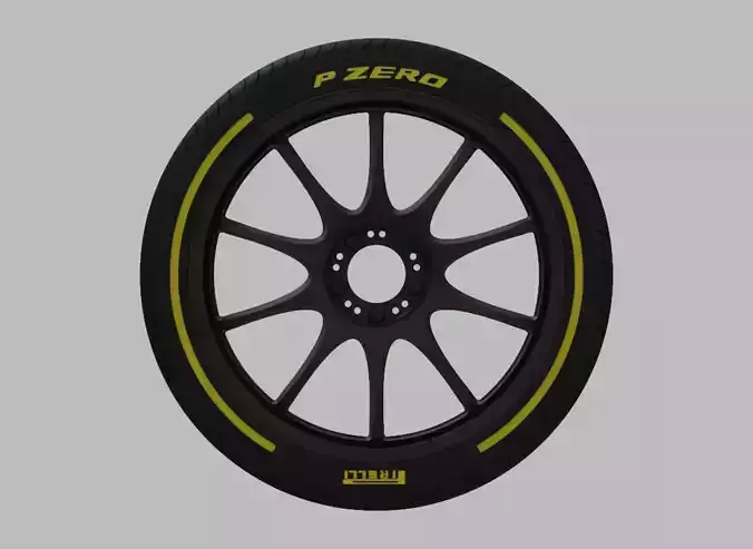 Miniature Konig Dekagram Rim and Tire - 3D Print - No Textures 3D print model Miniature Konig Dekagram Rim and Tire - 3D Print - No Textures 3D print model