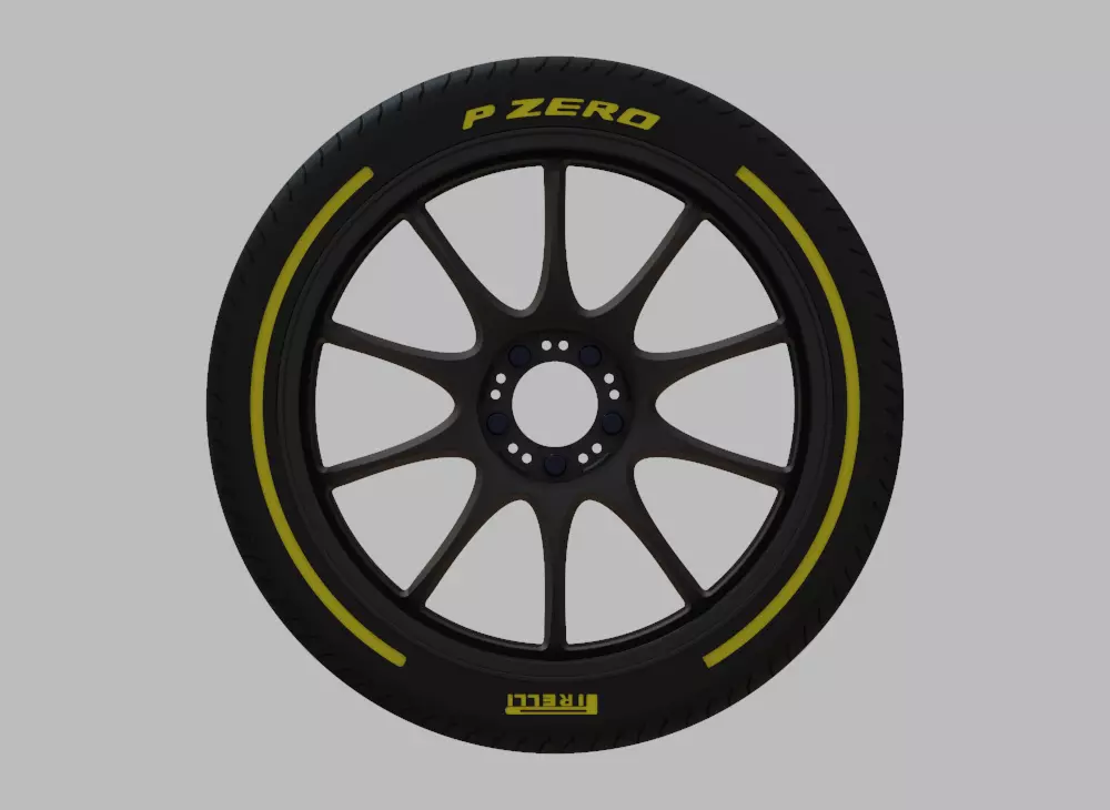 Miniature Konig Dekagram Rim and Tire - 3D Print - No Textures 3D print model_0