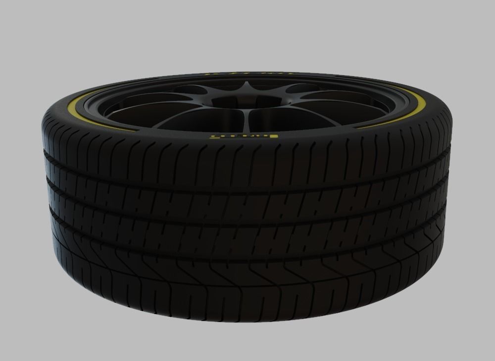 Miniature Konig Dekagram Rim and Tire - 3D Print - No Textures 3D print model_3