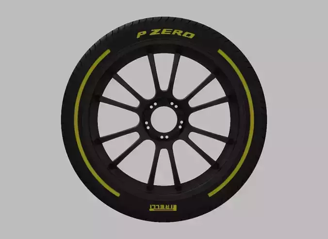 Miniature Konig Hypergram Rim and Tire - 3D Print - No Textures 3D print model