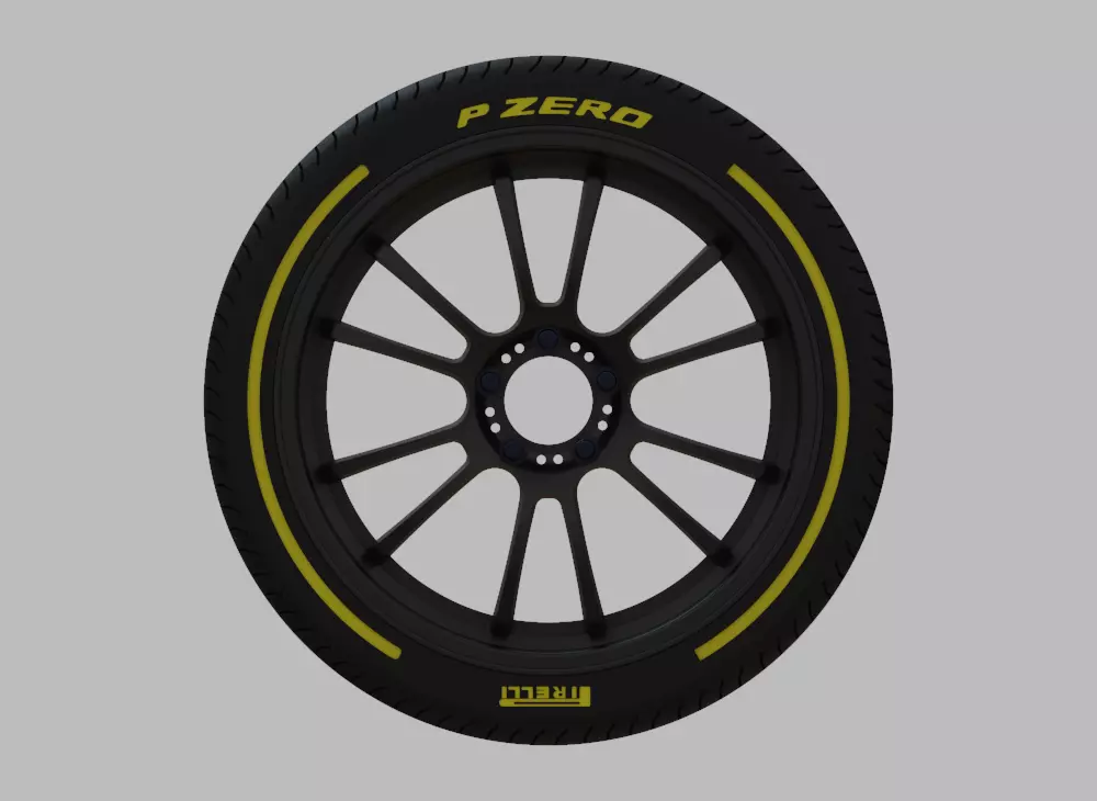 Miniature Konig Hypergram Rim and Tire - 3D Print - No Textures 3D print model_0