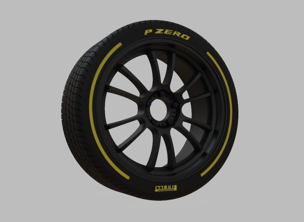 Miniature Konig Hypergram Rim and Tire - 3D Print - No Textures 3D print model_1