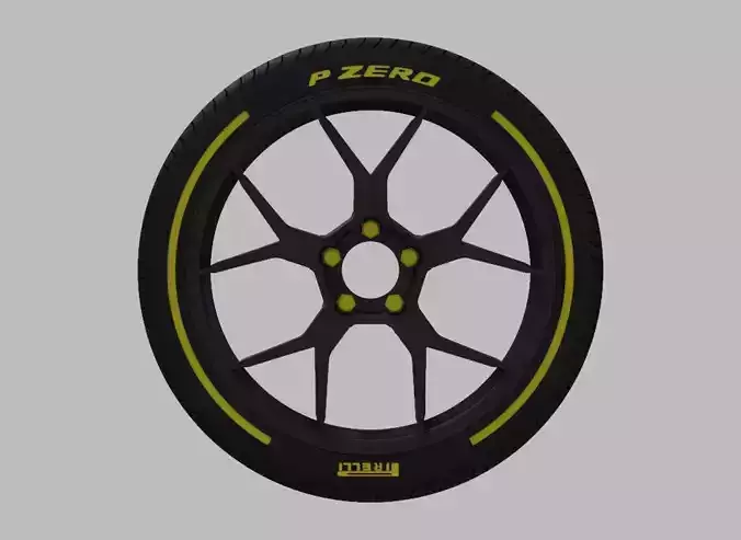 Miniature Konig Diverge Rim and Tire - 3D Print - No Textures 3D print model