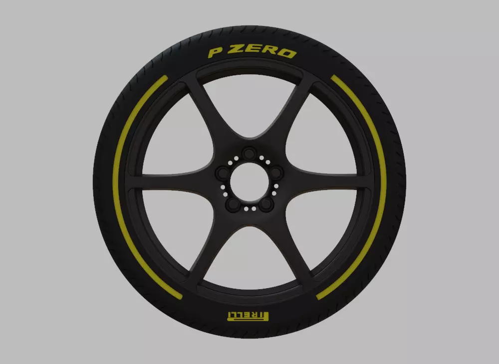 Miniature Konig Tandem Rim and Tire - 3D Print - No Textures 3D print model