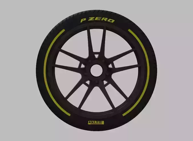 Miniature Konig Myth Rim and Tire - 3D Print - No Textures 3D print model