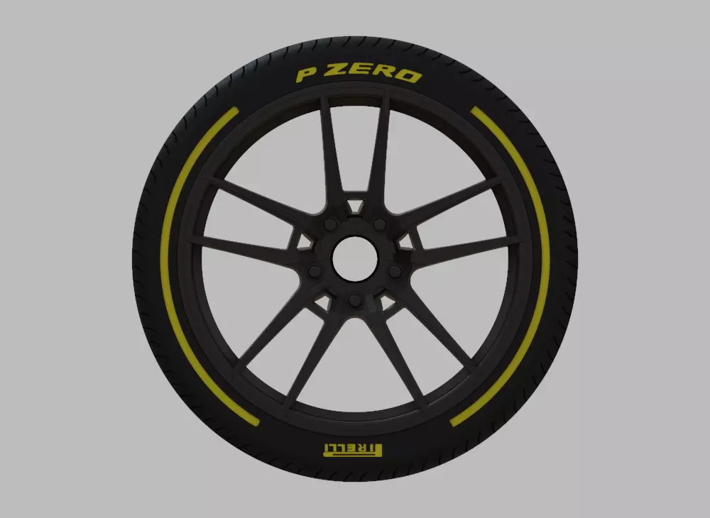 Miniature Konig Myth Rim and Tire - 3D Print - No Textures 3D print model_0