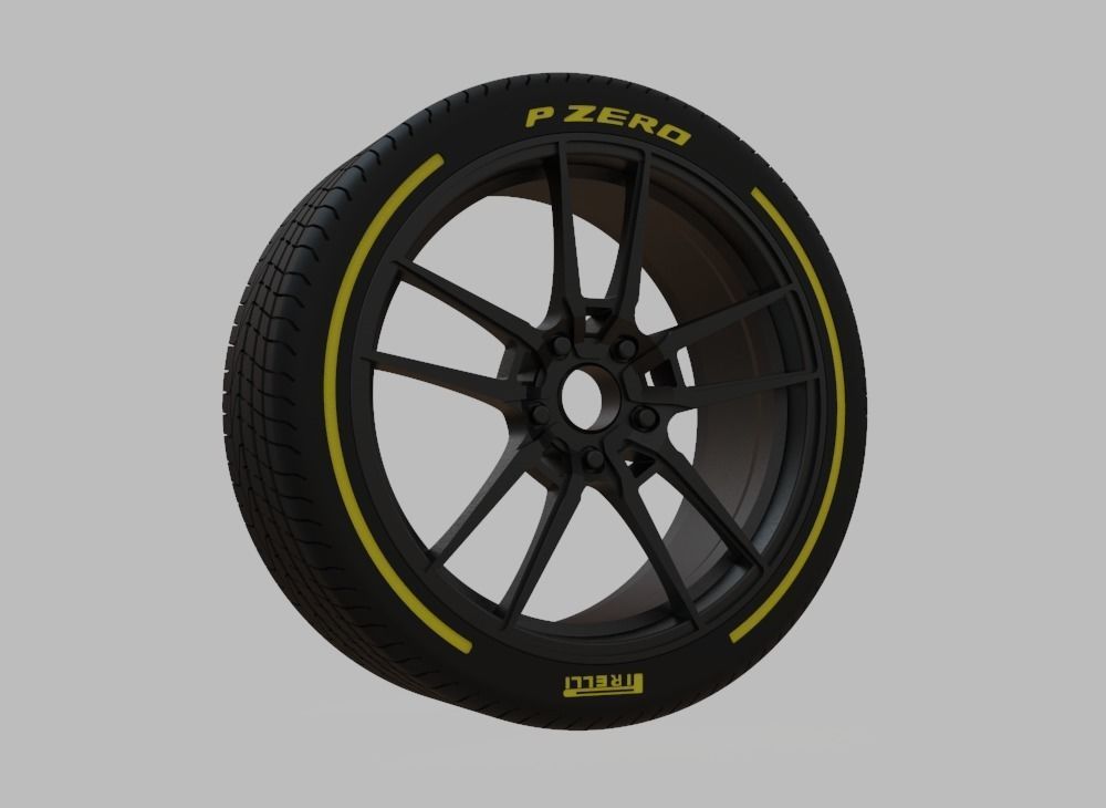 Miniature Konig Myth Rim and Tire - 3D Print - No Textures 3D print model_1