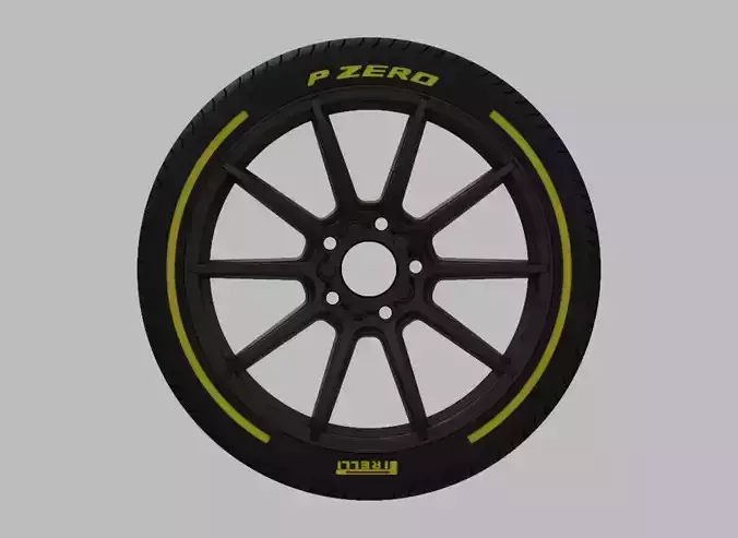 Miniature Konig Control Rim and Tire - 3D Print - No Textures 3D print model