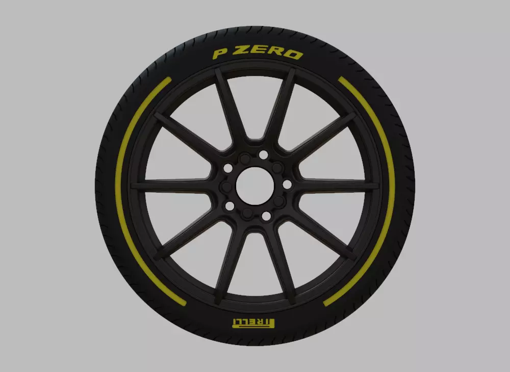 Miniature Konig Control Rim and Tire - 3D Print - No Textures 3D print model