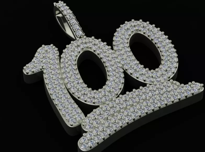 Necklace With One Hundred Written 3D print model