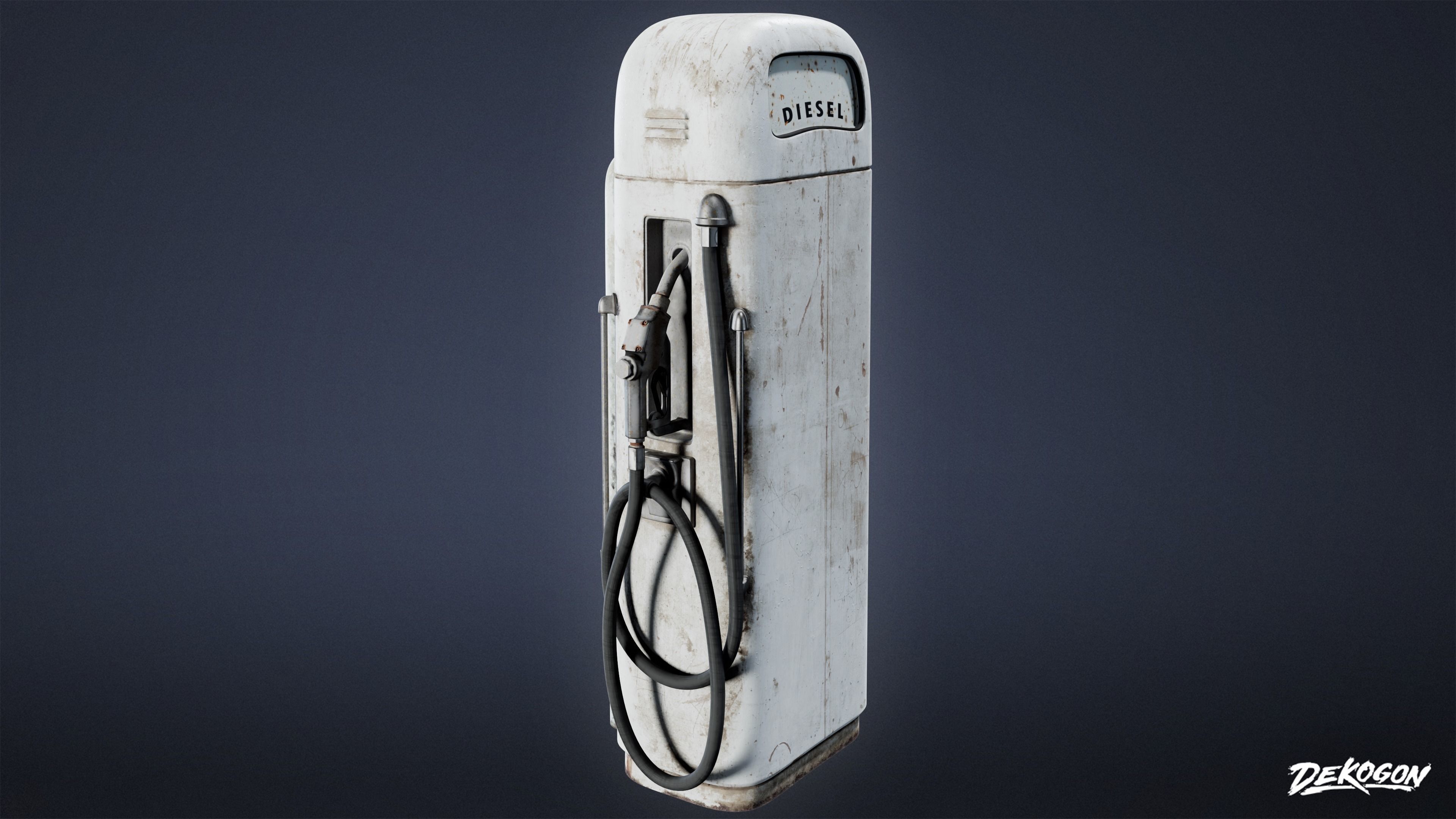 SUBURBS - Gas Pump 02 - LOW POLY AND NANITE Low-poly 3D model_1