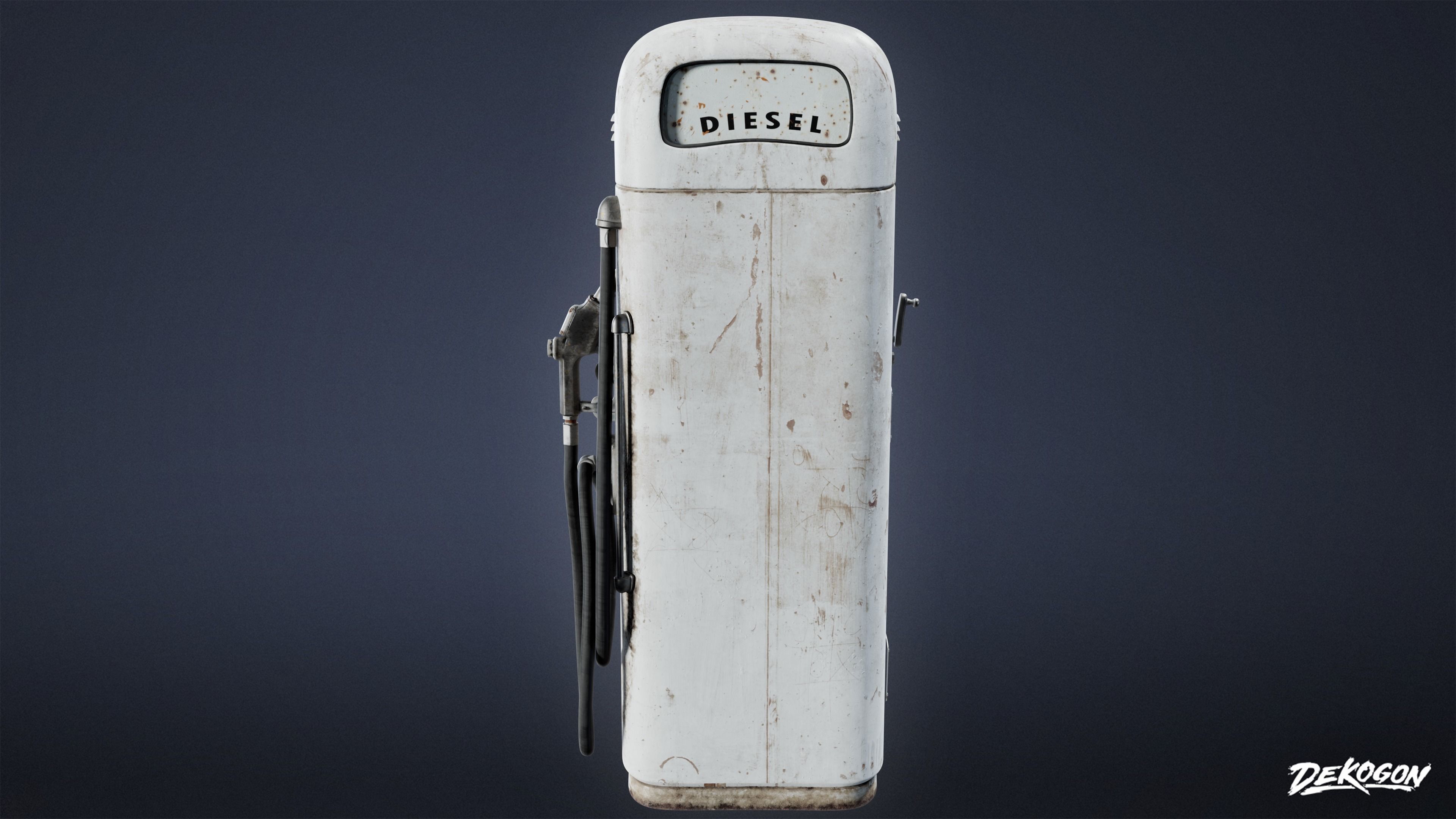 SUBURBS - Gas Pump 02 - LOW POLY AND NANITE Low-poly 3D model_2