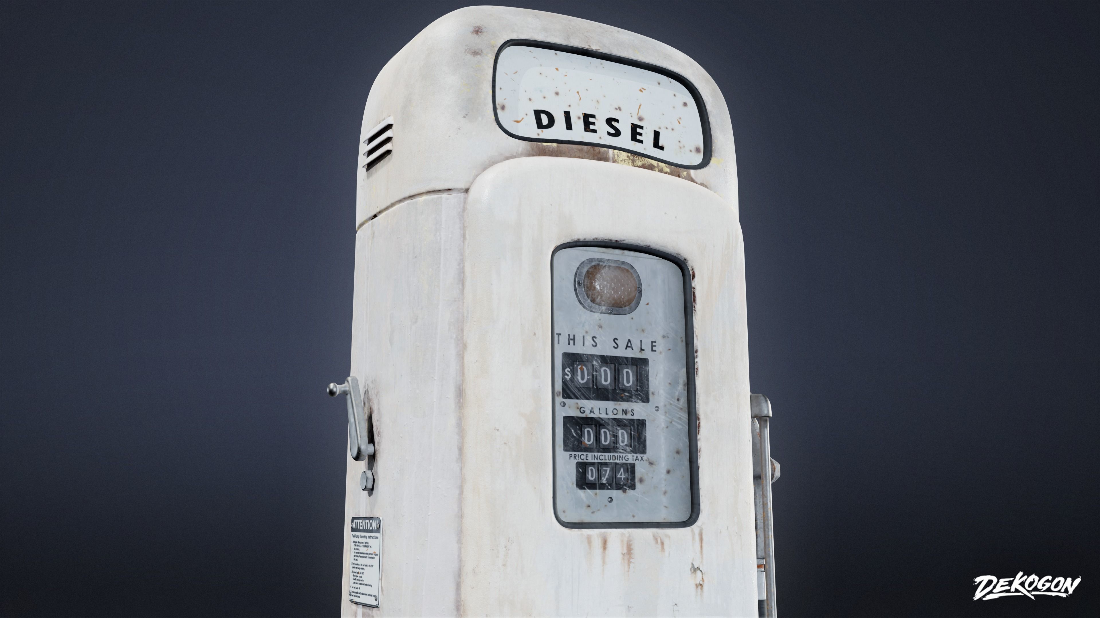 SUBURBS - Gas Pump 02 - LOW POLY AND NANITE Low-poly 3D model_5