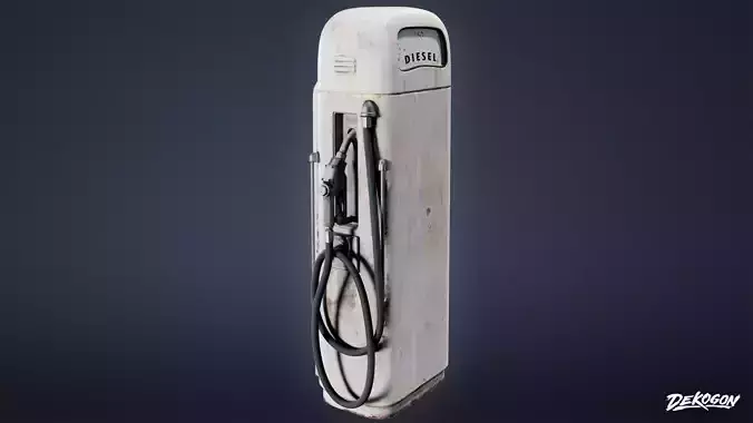 SUBURBS - Gas Pump 02 - LOW POLY AND NANITE Low-poly 3D model