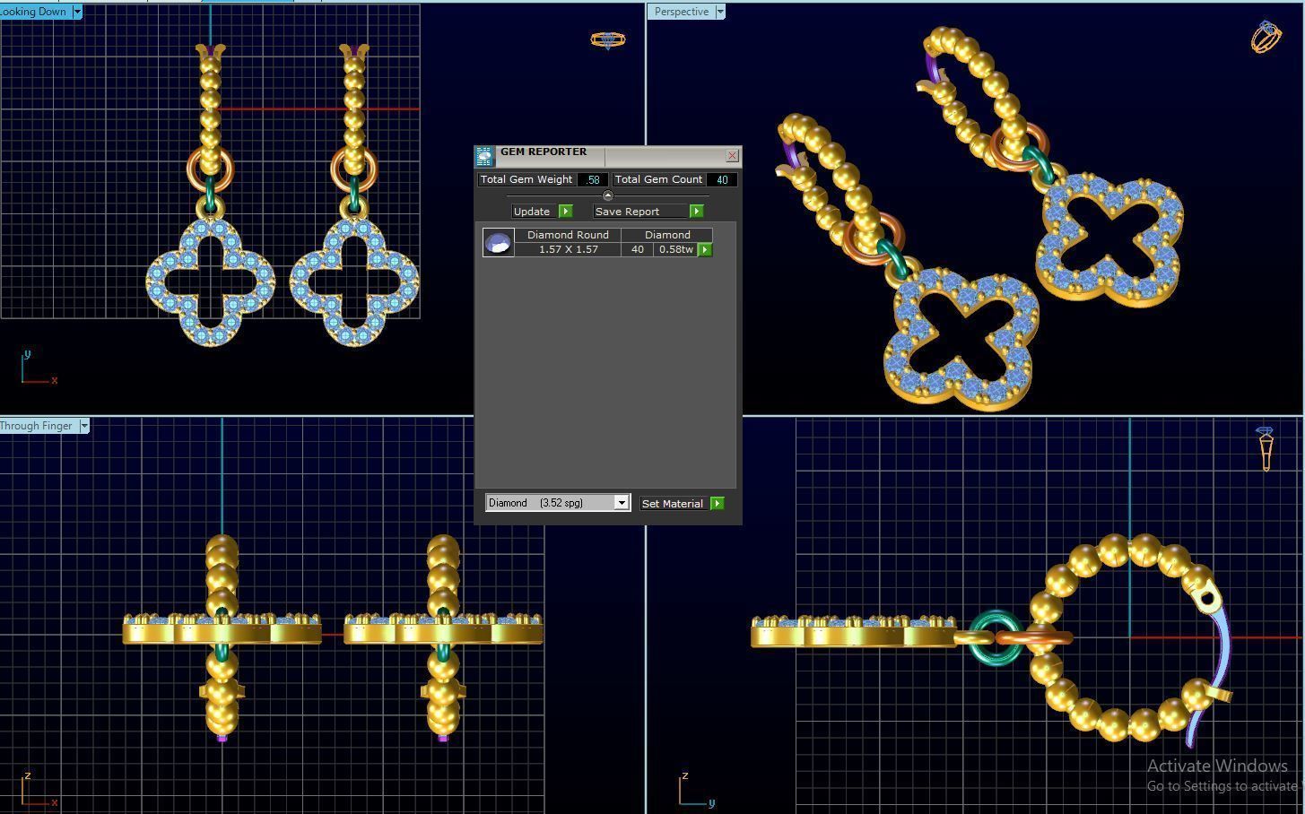 Van Cleef Earring Free 3D print model_6