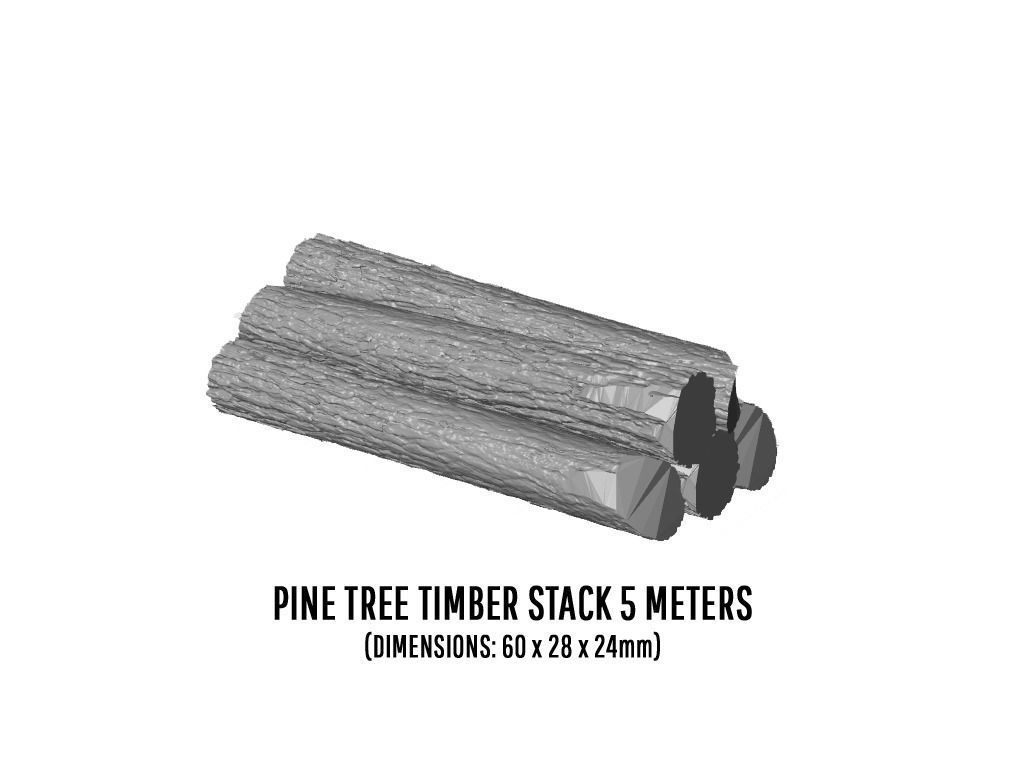 CARGO-0012 Timber cargo set H0-scale 8 items 3D print model_3