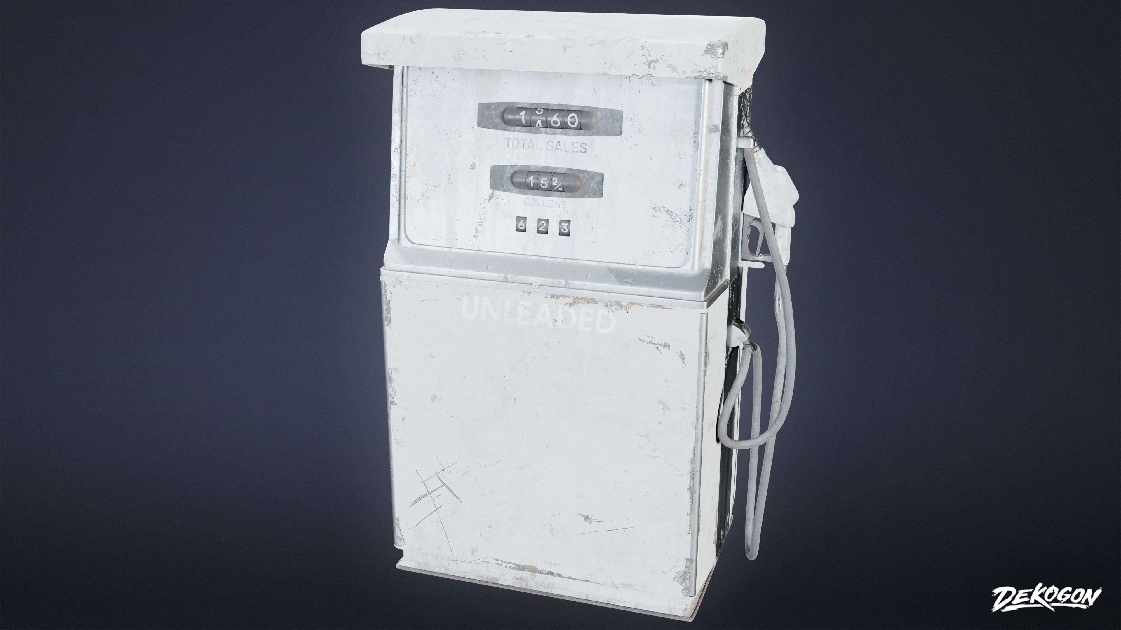 SUBURBS - Gas Pump 16 - LOW POLY AND NANITE Low-poly 3D model_2