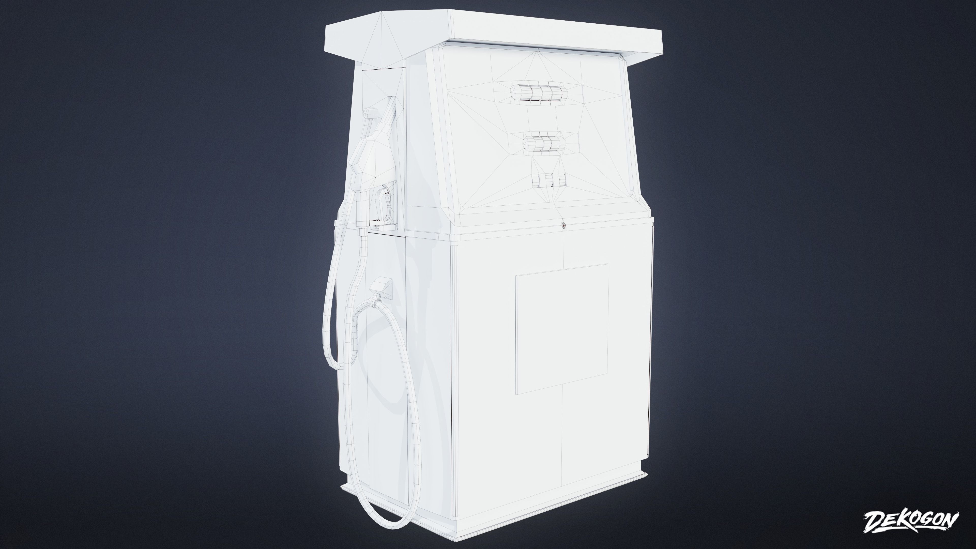 SUBURBS - Gas Pump 16 - LOW POLY AND NANITE Low-poly 3D model_8